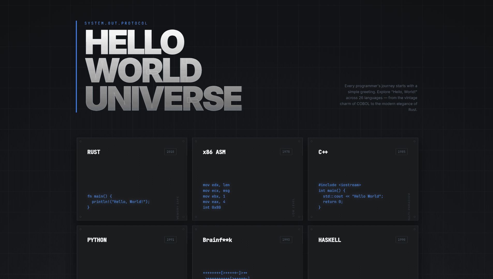 HELLO WORLD UNIVERSE visual capture 1
